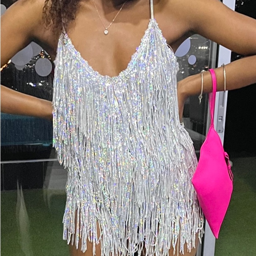 Size small sequin fringe dress